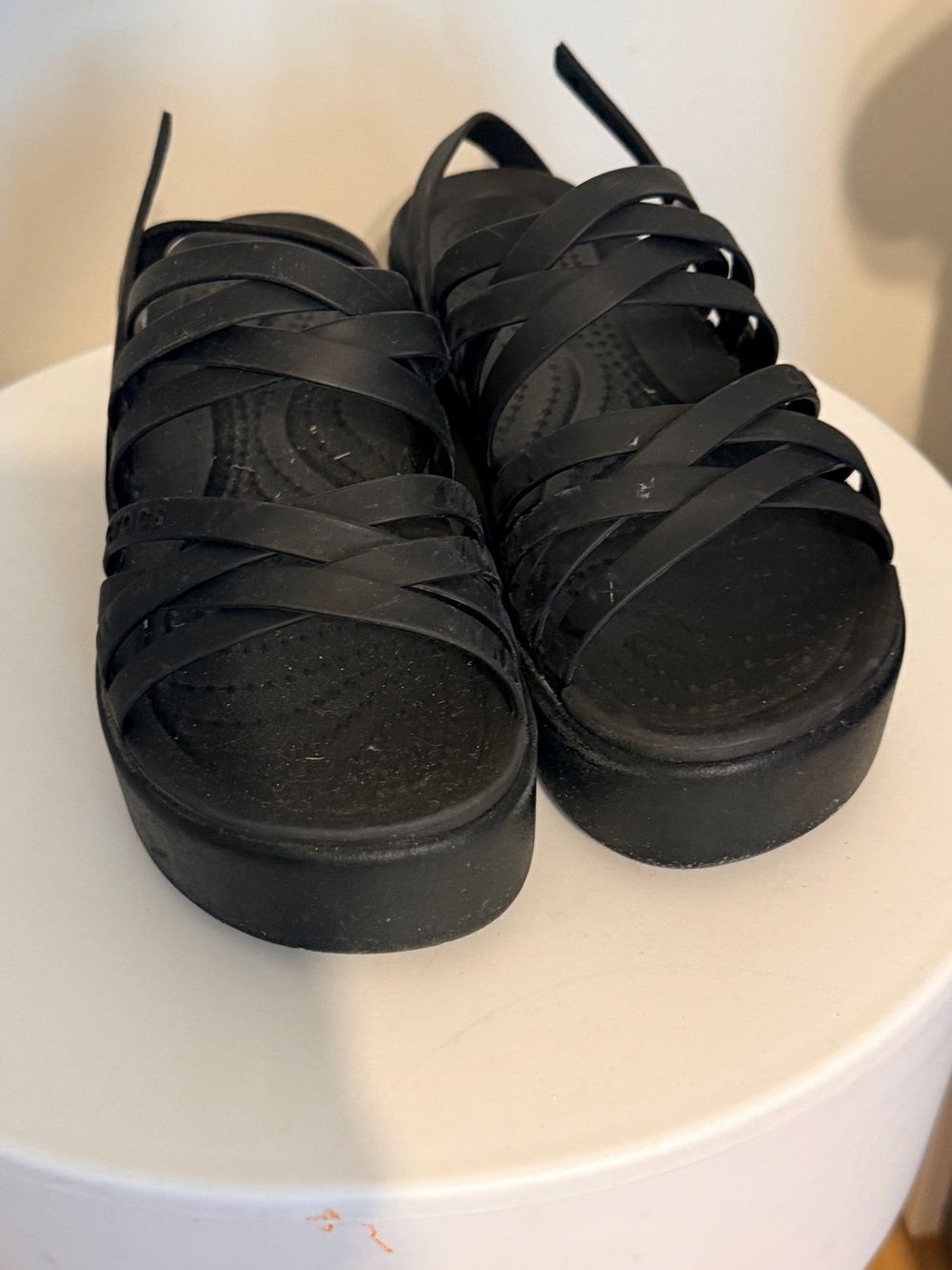 CROCS Black Strappy Platform Sandals - Women